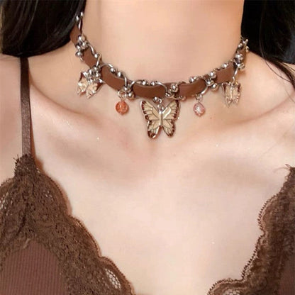 Punk Love Wrapped Rivet Metal Leather Collar