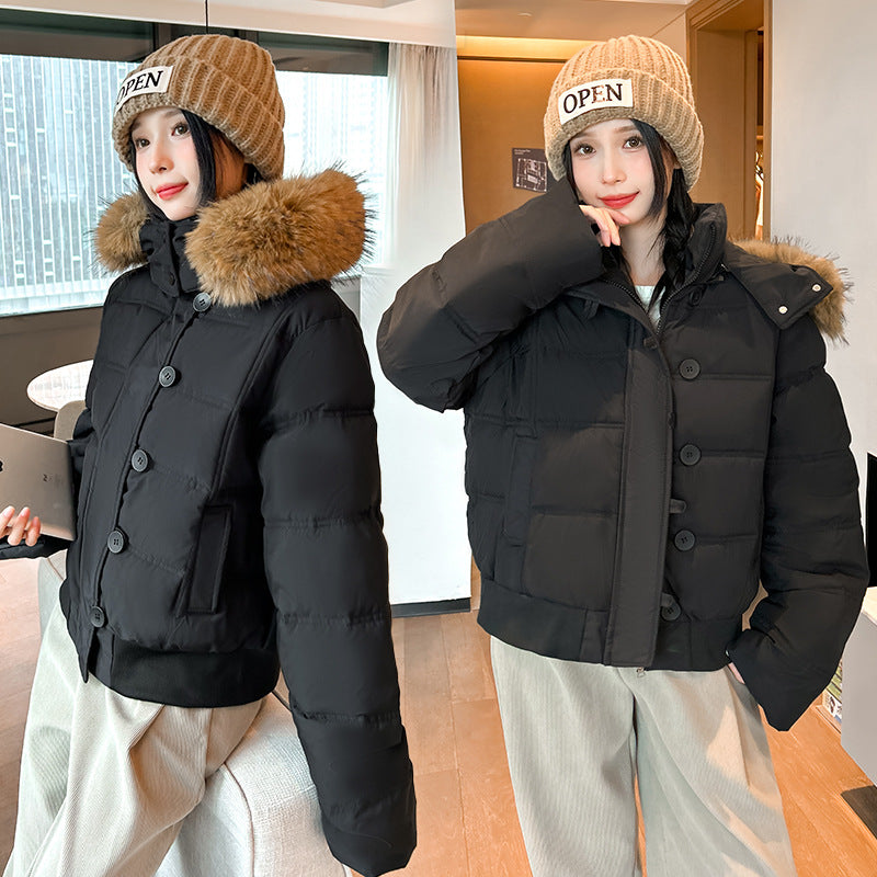 Workwear Parka Cotton-padded Clothes For Women Thick Warm Jacket