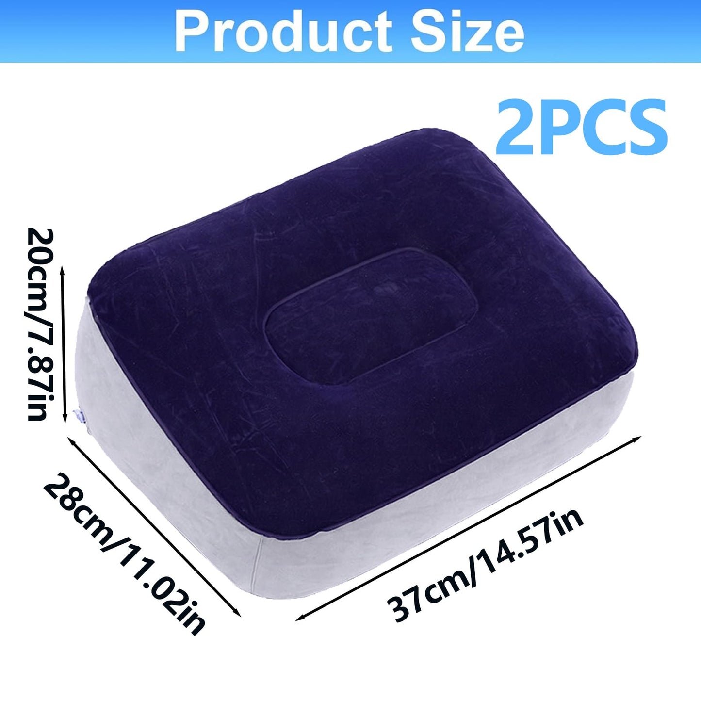 2 Pcs Inflatable Foot Rest for Plane, Adjustable Travel Leg Pillow