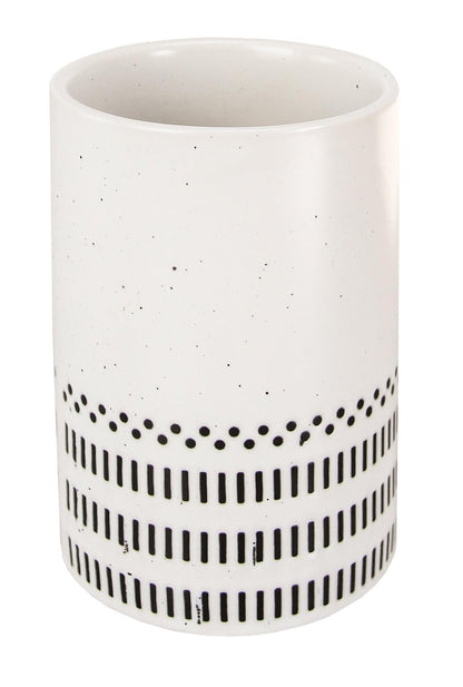 Kleine Wolke Alva toothbrush holder, accessories, colour: black and white, material: stoneware