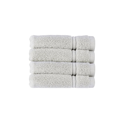 Christy Antalya Face Cloths | Set of 4 | 100% Turkish Cotton | 600GSM | Soft Plush Luxury Flannels | 4 Wash Cloths | Quick Dry | Lunar Grey