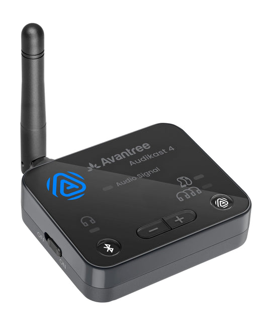 Avantree Audikast 4 - Auracast & Bluetooth 5.4 TV Transmitter 2-in-1 for Headphones & Selected Personal Listening Devices, aptX Adaptive & HD, Optical