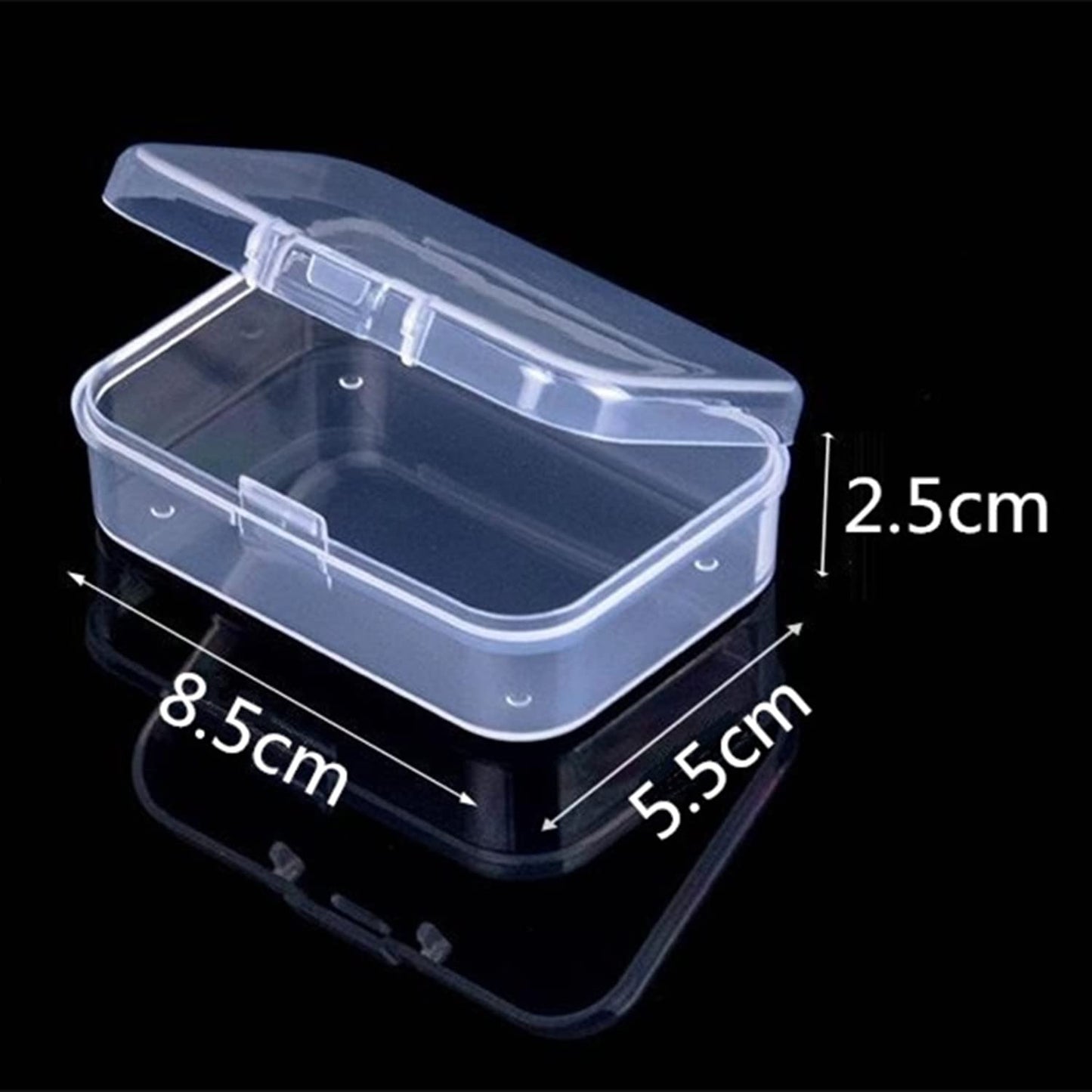 LATRAT 6 Pieces Transparent Mini Storage Box, Plastic Storage Containers Jewellery Organizer for Collecting Small Items, Beads, Jewellery