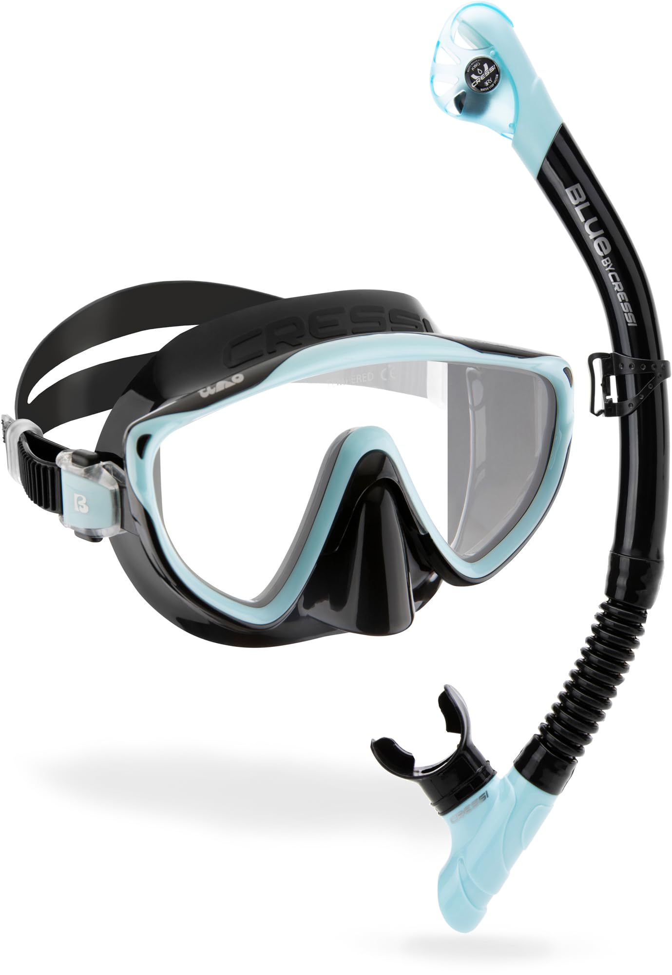 CRESSI Adult Wide View Single Lens Comfortable Snorkeling Mask & Dry Snorkel - Tino & Scilla: Designed in Italy