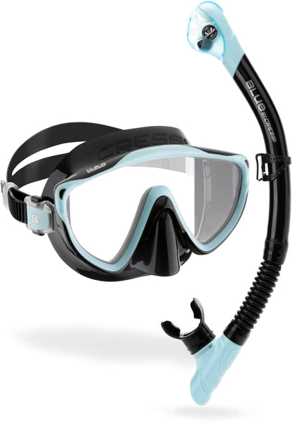 CRESSI Adult Wide View Single Lens Comfortable Snorkeling Mask & Dry Snorkel - Tino & Scilla: Designed in Italy