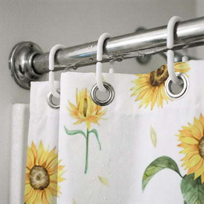 Rohxyzo Watercolour Sunflower Shower Curtain, 180 x 180 cm, Polyester Fabric Bathroom Curtain with 12 Hooks