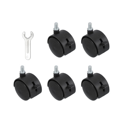 PATIKIL Office Chair Wheels Replacement 2", 5 Pcs Nylon Heavy Duty Office Furniture Casters Wheels with Wrench Universal Wheel for Hardwood Floor