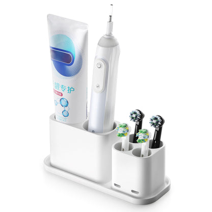 ALOCEO Electric Toothbrush Holder, Bathroom Toothbrush Holder 6 Compartments Multifunctional Toothpaste Caddy Toothbrush Organizer for Electric