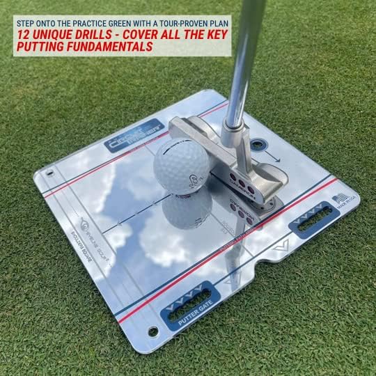 EyeLine Golf Putting Mirror, Circuit Trainer, Portable Putting EyeLine Alignment Training Aids with Bag, Indoor-Outdoor Practice, Golf Accessories,