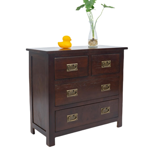 Kemtpase Oak Sideboard Cabinet With 4 Drawers Fully Assembled Solid Oak Wooden Storage Cupboard Furniture For Bedroom Living Room