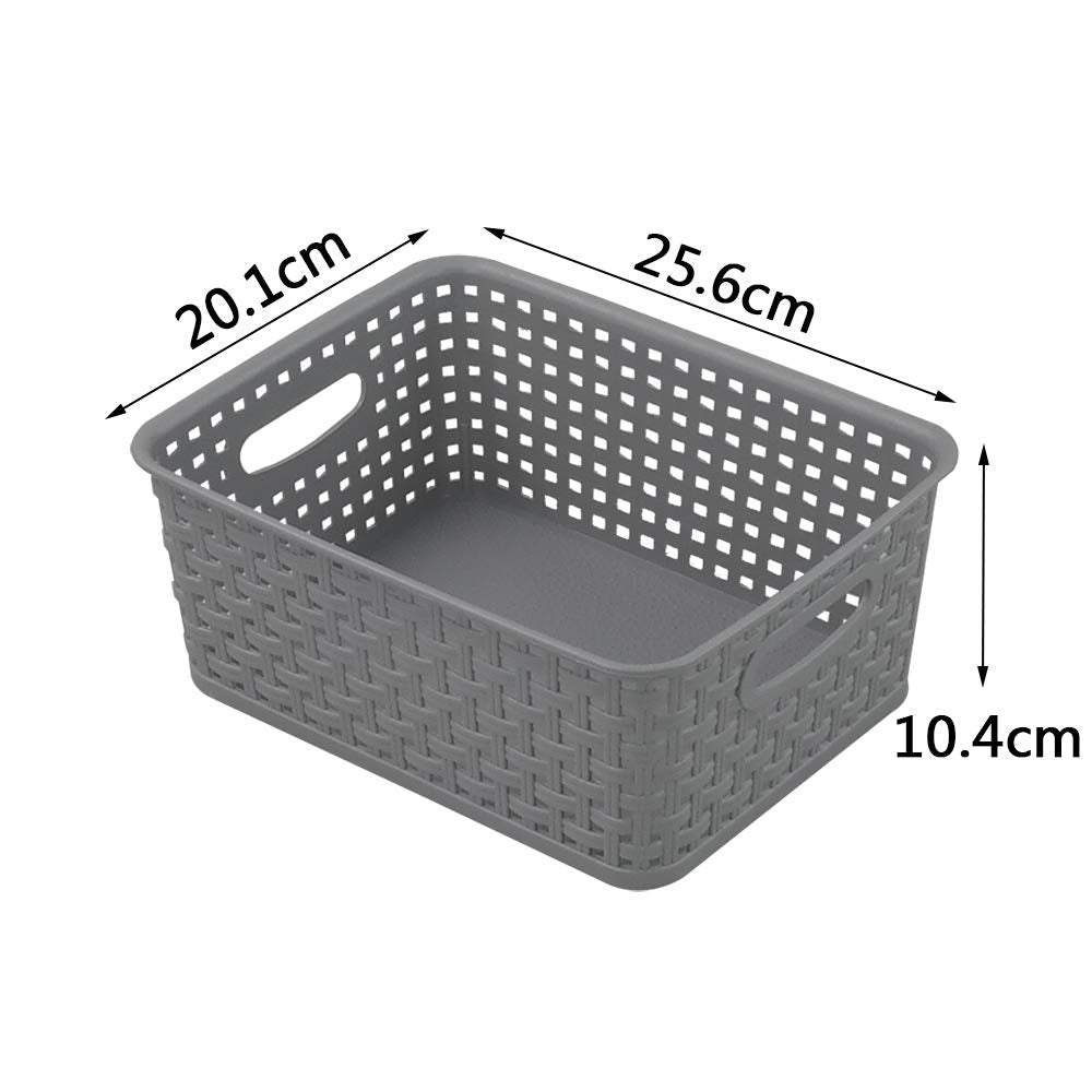 Neadas Grey Small Weave Storage Baskets, Bathroom Kitchen Organizer, Packs of 6