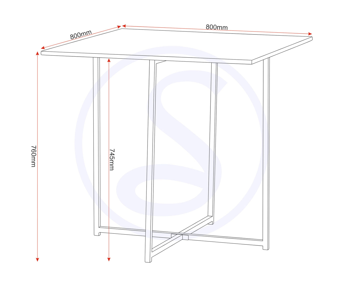 Seconique Stowaway Dining Set, Engineered Wood, Stone Effect/Black, W 800mm x D 800mm x H 760mm