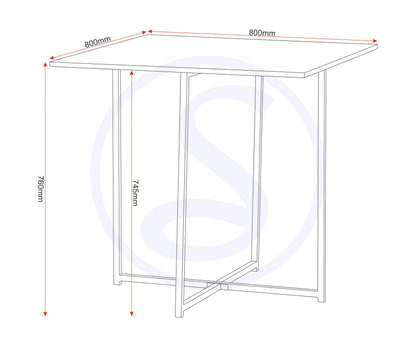 Seconique Stowaway Dining Set, Engineered Wood, Sonoma Oak Effect/Black, W 800mm x D 800mm x H 760mm