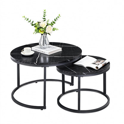 JoyyeSpace Coffee Table, Set of 2, Side Table, Living Room Table, Coffee Table, Height Adjustable, for the Living Room