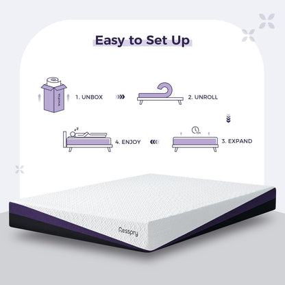Resspry Single Mattress, 22CM Gel Memory Foam Mattress with Breathable Cover, Sleep Cooler and Skin Friendly, Dual Layers Support for Pressure Relief