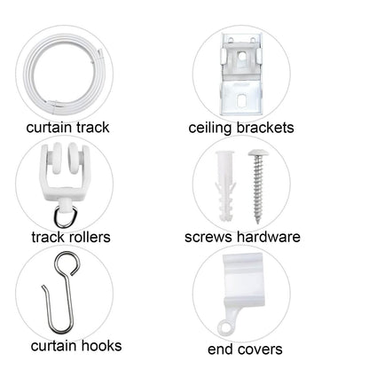 Ceiling Curtain Track Accessories Flexible Bendable Curtain Track Rollers Plastic Drapery Rail Sliding Glider for Windows Shower Curtain Tracks