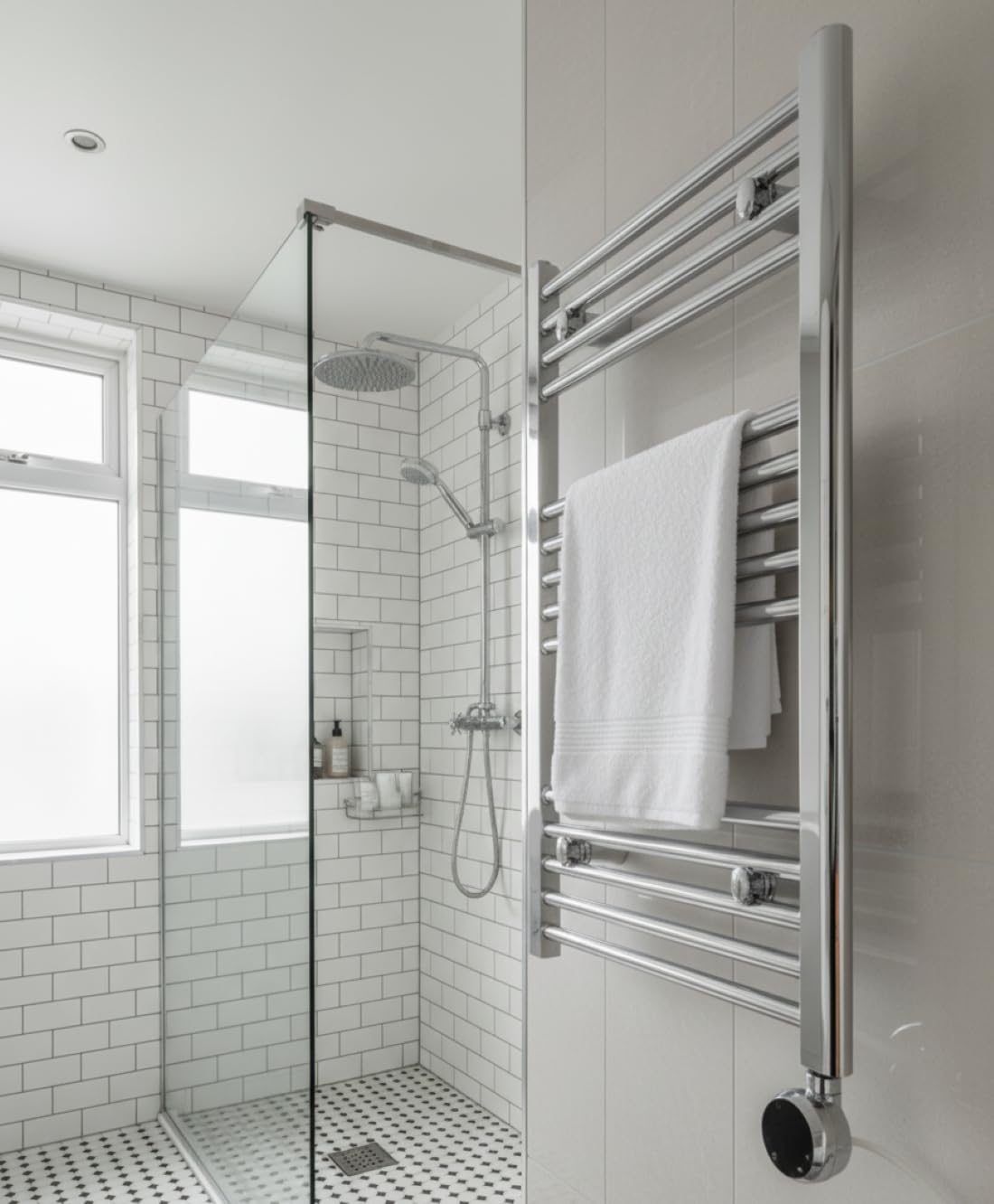 Greened House Chrome Electric WiFi Heated Towel Rail 500mm W x 800mm H