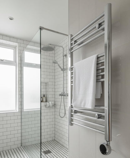 Greened House Chrome Electric WiFi Heated Towel Rail 500mm W x 800mm H