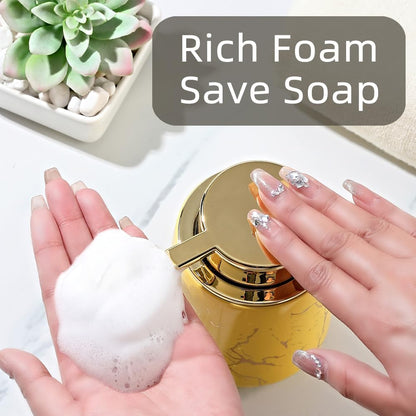 Marble Foam Soap Dispenser for Bathroom, Chic Ceramic Bottle(Yellow)