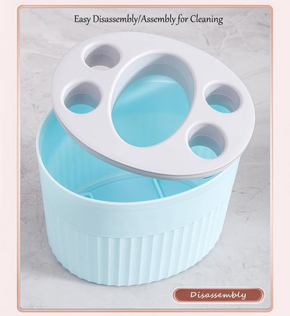 Toothbrush Holder for Bathroom Countertop, Multi-Slot Toothbrush Caddy with Drainage, Detachable Design, Non-Slip Base, Toothpaste Organizer(1, Blue)