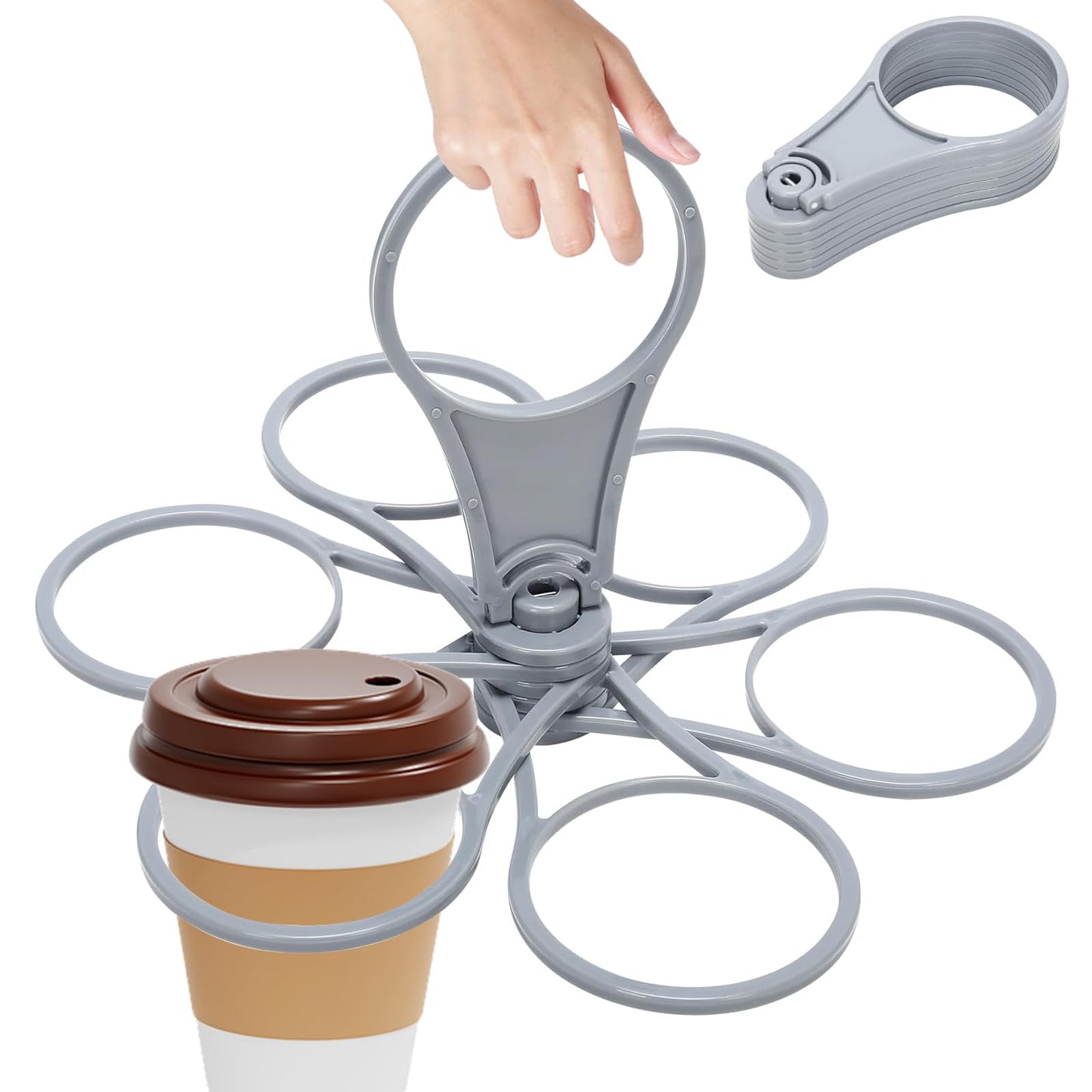 Cfcyhla Pack of 2 Drink Carrier with Handle, Foldable Drink Holder, Reusable Drink Carrier, Portable Drink Carrier, Foldable Drink Holder