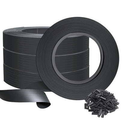 VOUNOT? PVC Privacy Strips Garden Privacy Fence Screen 300m x 4.7cm Double Rod Mats with 600 Clips for Deck, Patio, Balcony, Black