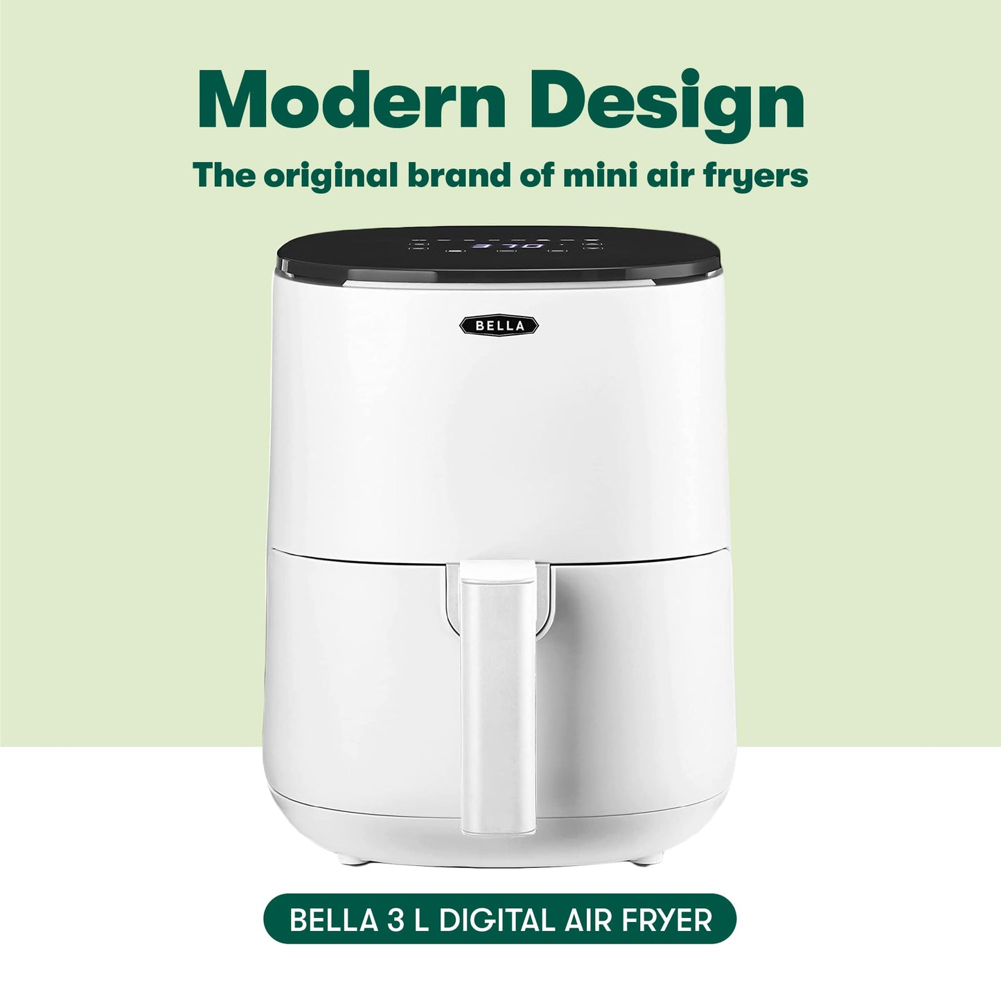 BELLA 3 L Touchscreen Air Fryer Oven and 5-in-1 Multicooker with Removable Nonstick Dishwasher Safe Crisping Tray and Basket, 1400 Watt Heating