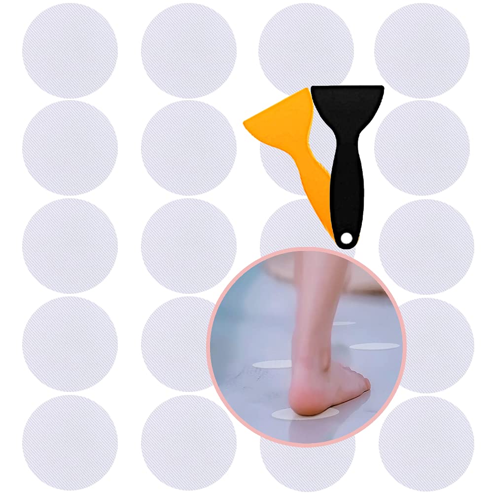 CCLKHY 20 Pcs Non Slip Bathtub Stickers, Round Non Slip Stickers, Shower Stickers, Transparent Self-Adhesive Non-Slip Strips Stickers for Bath Tub