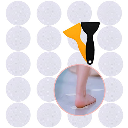 CCLKHY 20 Pcs Non Slip Bathtub Stickers, Round Non Slip Stickers, Shower Stickers, Transparent Self-Adhesive Non-Slip Strips Stickers for Bath Tub
