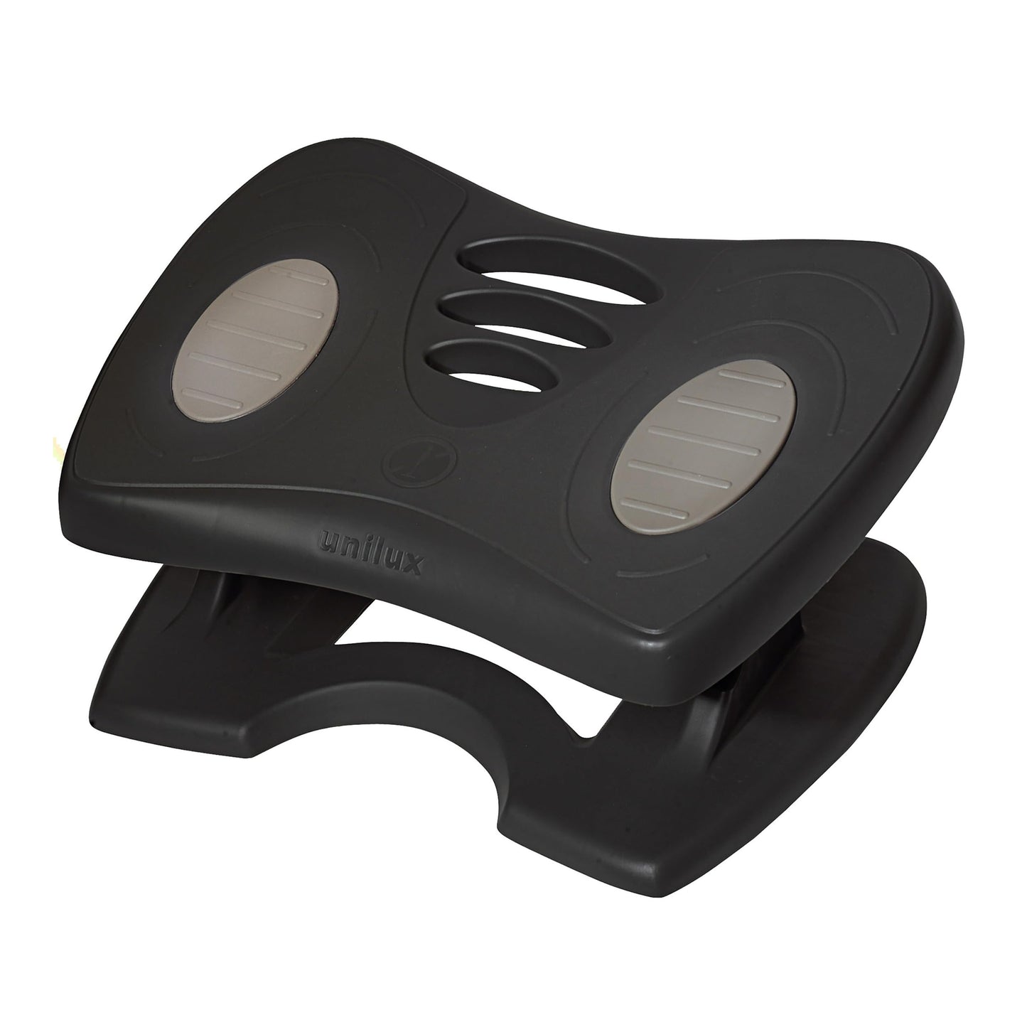 Unilux Nymphea Ergonomic Footrest – Adjustable Height & Tilt, Anti-Slip, Black, 42 x 32 cm