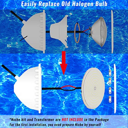 LyLmLe LED Swimming Pool Light Resin Filled, 35W PAR56 Submersible Underwater Lamp (Equivalent 300W Halogen Bulbs), Super Bright Spotlight, 1200lm,