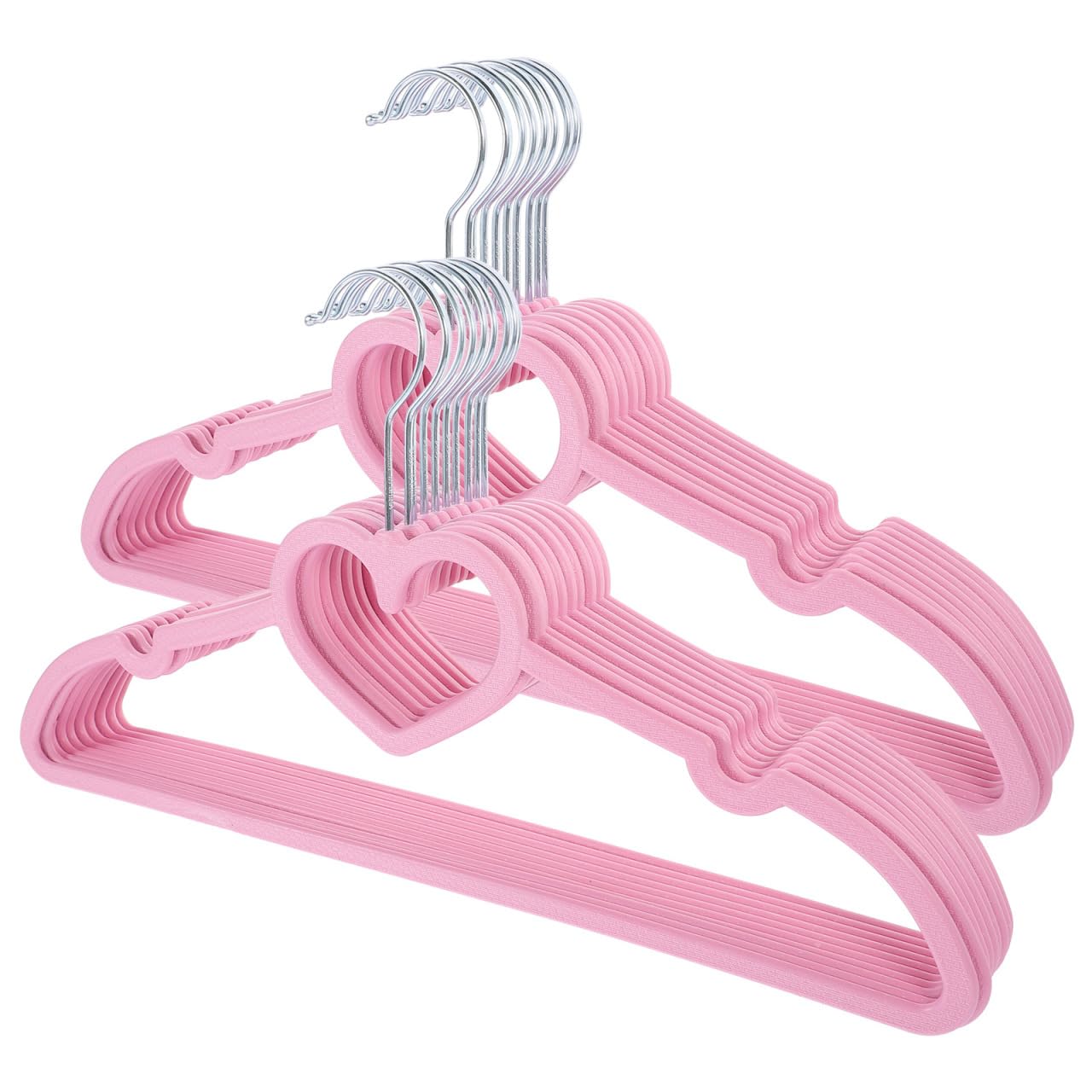 IMIKEYA 20 Pack Pink Heart Clothes Hangers: Non-Slip Plastic Coat Hangers for Adult and Children Slim Space Saving Racks for Shirt Dress Trousers