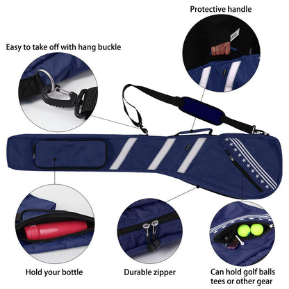 BIG TEETH Golf Carry Bag Lightweight Travel Bag Case Golf Club Sunday Bag Waterproof Multi Colors (Blue)