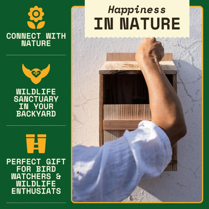 Owl House Cedar - Easy to Hang - Prebuilt Nesting Box for Barn & Screech Owls - Cedar Shavings & Screws Included
