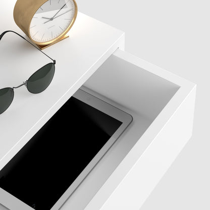 Mobili Fiver, Riccardo Wall bedside table, Matt White, Made In Italy