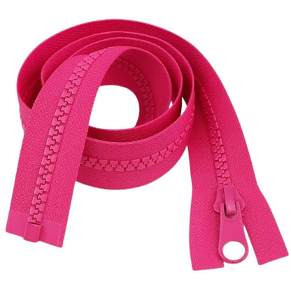 34" (86cm) Cerise Chunky Zip - Heavy-Duty Open-Ended Separating
