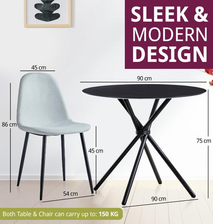 Hallowood Furniture Cullompton 90cm Round Dining Table and Chairs Set 2