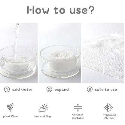 ERHAOG Compressed Towel Tablets - 140 * 70 cm Compressed Bath Towel, 5 Psc Large Disposable Bath Towels for Travel