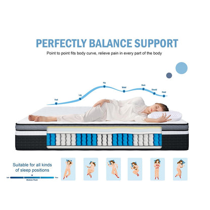 Azure Spinal Care 5FT King Mattress - Medium Firm Orthopedic Support - 100 Night Trial - 10 Inch Hybrid Gel Memory Foam for Back Pain Relief