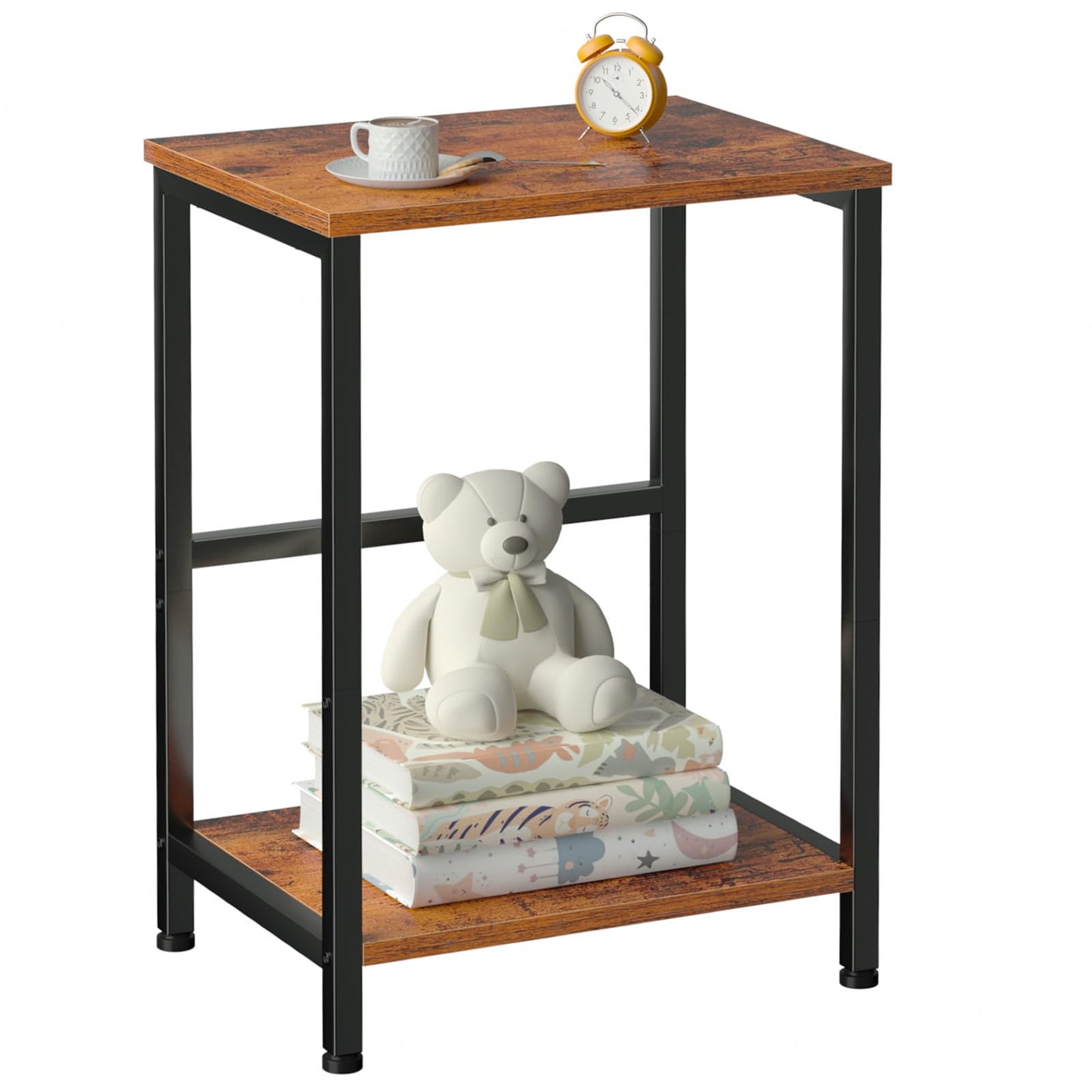 AMHANCIBLE Side Table, Bedside Table, 2-Tier Coffee Table for living room