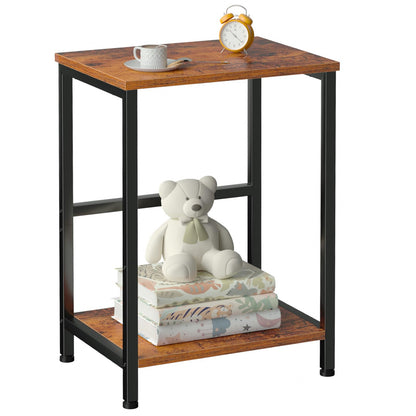 AMHANCIBLE Side Table, Bedside Table, 2-Tier Coffee Table for living room