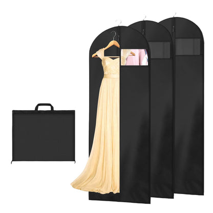 AMFUN 3 PCS Dress Bag,Full Length Travel Suit Bag with Zipper, Dust-proof Clothes Covers Protector Bags,Gown Garment Bag for Long Dresses, 180×60 cm