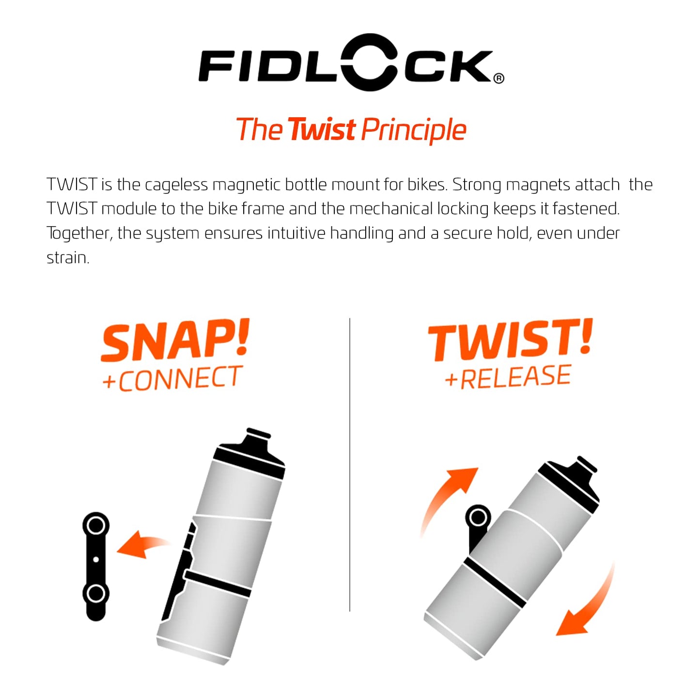 Fidlock Twist Bottle Set 800 + Bike Base Black