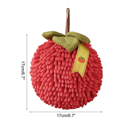 DONGKER Fuzzy Ball Hand Towel,2 PCS Chenille Fluffy Microfiber Ball Towel with Hanging Loop Quick Dry for Bathroom Washstand Kitchen