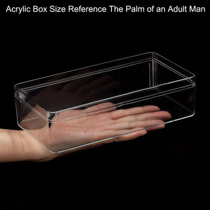 PATIKIL Acrylic Box with Lid 9.06" x 4.72" x 2.36", Clear Acrylic Display Boxes Plastic Square Cube Containers Storage Organizer for Candy Tiny