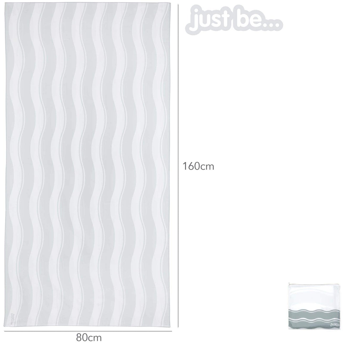 just be... Microfibre Beach Towel Gym Towel - Lightweight Compact Swimming Quick Dry Towel Anti-Sand - Beach Towels for Adults and Kids
