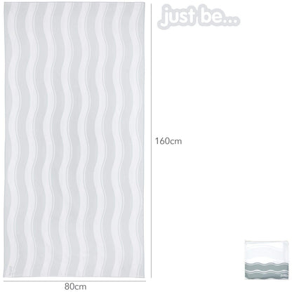 just be... Microfibre Beach Towel Gym Towel - Lightweight Compact Swimming Quick Dry Towel Anti-Sand - Beach Towels for Adults and Kids