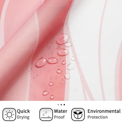 GCIREC Shower Curtain, 180x200cm, Modern Abstract Pink White Ombre Striped Minimalist Art Waterproof Fabric Machine Washable Bathroom Curtain with
