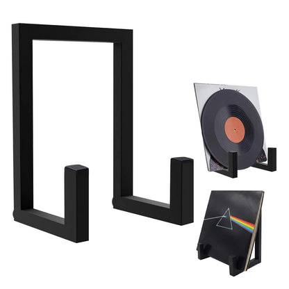 Lirynox Vinyl Record Holder Display Stand, 8 Inch Vinyl Record Storage Holders, Metal Album Frames Rack for Vinyl Records Lp Display Picture Plate