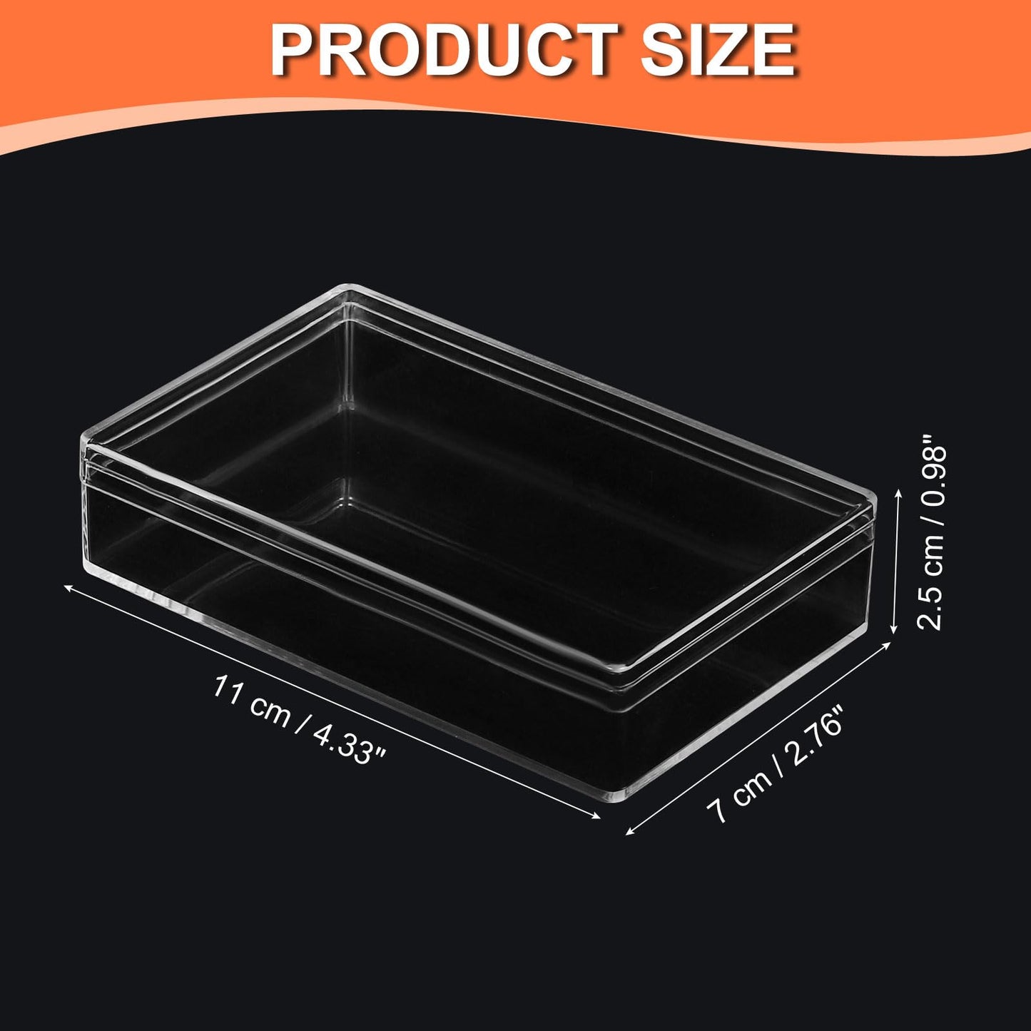 PATIKIL Acrylic Box with Lid 4.33" x 2.76" x 0.98", Clear Acrylic Display Boxes Plastic Square Cube Containers Storage Organizer for Candy Tiny